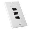 Bewinner 3-Port HDMI Wall Plate with Adapter, ABS Wall Mount