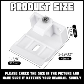 Wonderjune 6 Pcs Mount Bracket Holder for Pleated Cellular Shades Headrail Support Brackets Clip for Wide Beam Folding Blinds Mounting for Window Blind