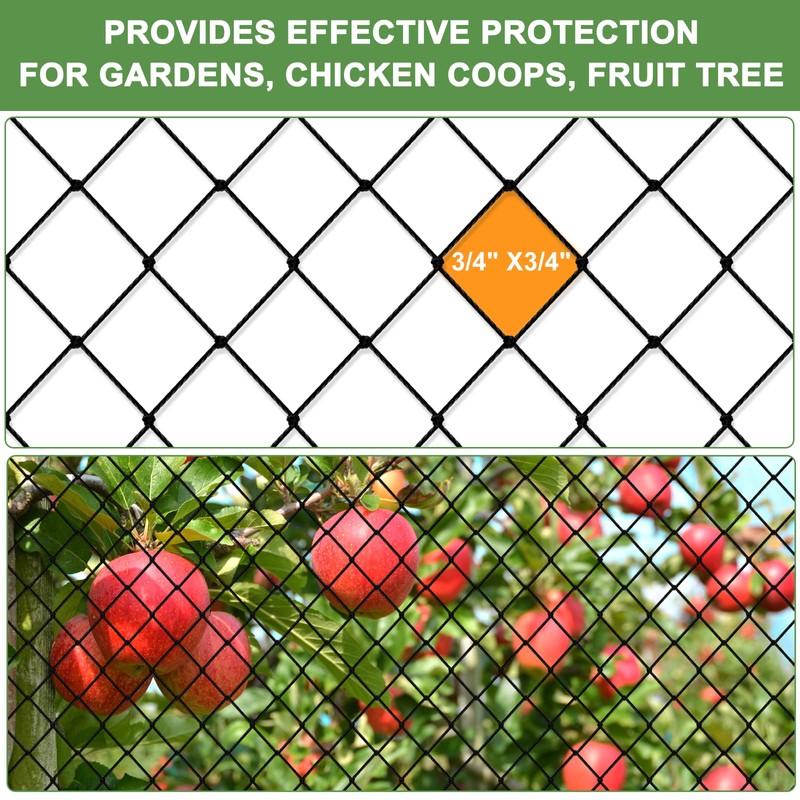 Bird Netting - Garden Poultry Netting with 3/4" Mesh Net,