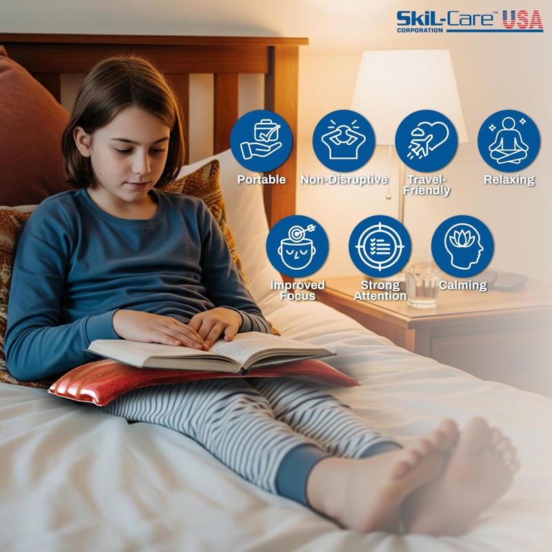 Skil-Care Weighted Rectangular Lap Pad Blue Gel, 7lbs - Vinyl