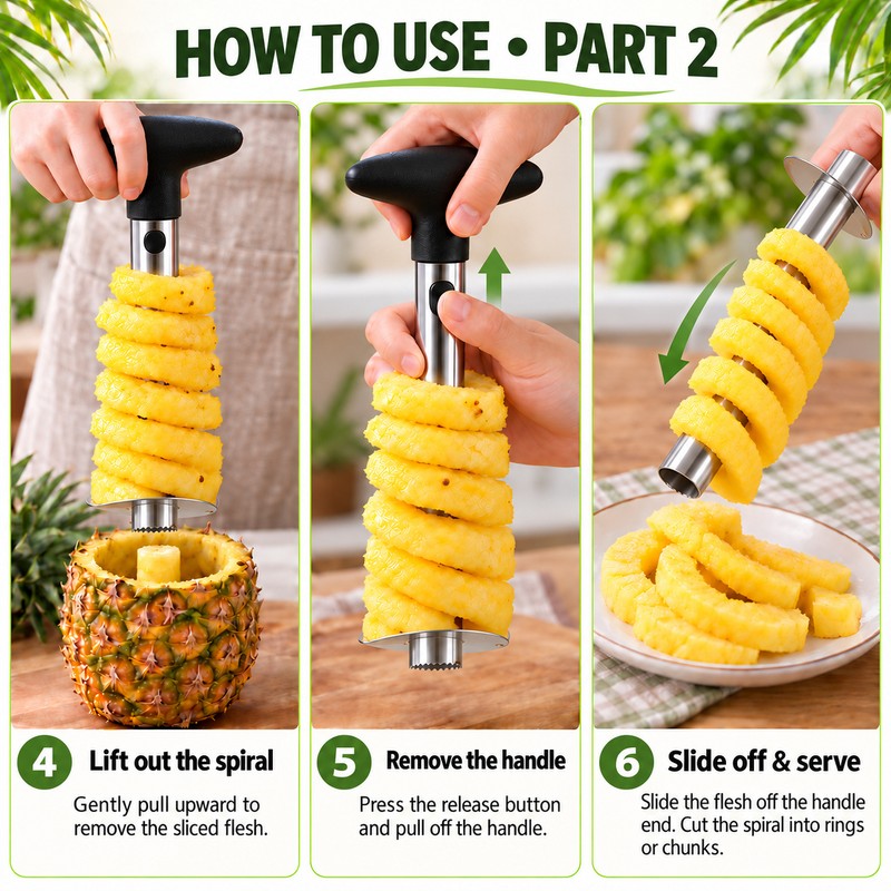 1PCS Stainless Steel Pineapple Slicer Peeler - Kitchen Fruit Tools