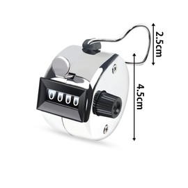 Counter, Hand Held, Number Holder, Resetable, Stainless Steel, 4 Digits, 0-999, Manual Measurement, Resetable, Durable, Lightweight, Easy Operation, High Precision Counting, Versatile Use, Sports