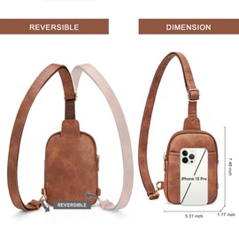 CORALDAISY Crossbody Bags for Women Small Sling Bag Fanny Packs for Women Cross Body Purses Belt Bag for Women Leather Cross Body Bag Chest Bag Gifts, Brown