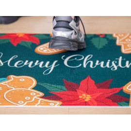 lulualways Non-Slip Outdoor Door Mats，Bath Rugs，Stain and Fade Resistant, Durable Rubber, Low Profile Door Mat, Shoe Scraper, Welcome Mats for Entry, 29.5x17.7 (Christmas Forest)