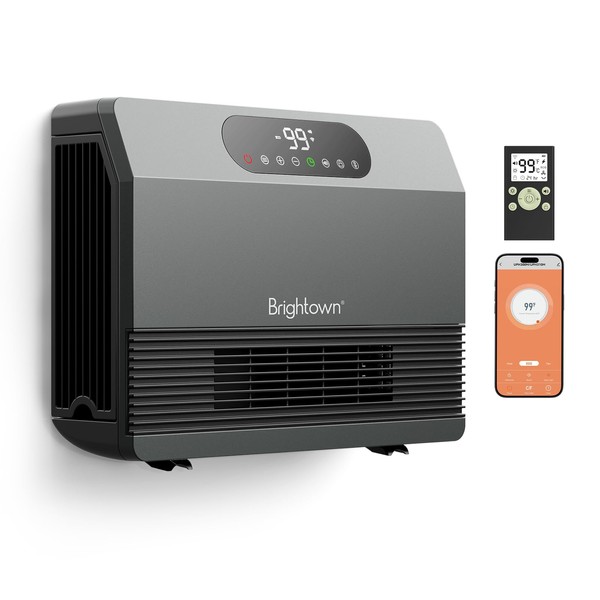 Brightown Wall Mounted Space Heater, Electric Heater 1500W for Bedroom,