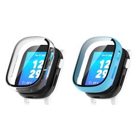 TUTUO Schutzhülle für XPLORA X6 PLAY Hülle, [2 Stück] Rundum Case mit Displayschutz Folie, Flexibles TPU Vollschutz Cover, Anti-Kratz Schutzfolie - Transparent + Blau