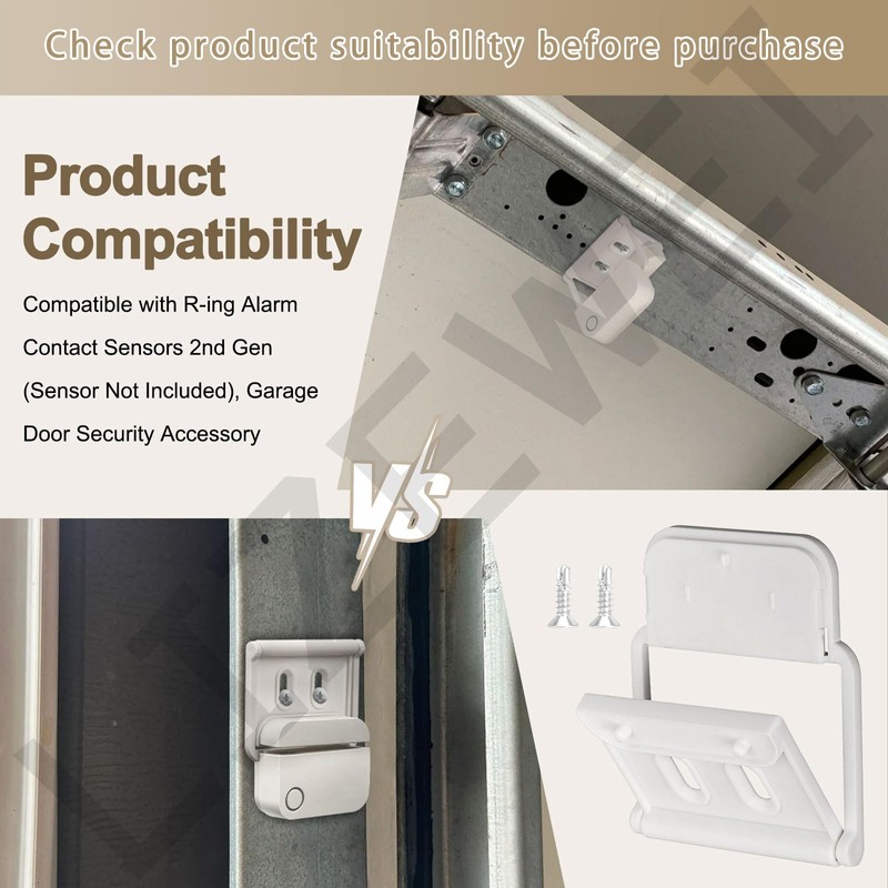 Garage Door Bracket for Ring Alarm Contact Sensors 2nd Gen