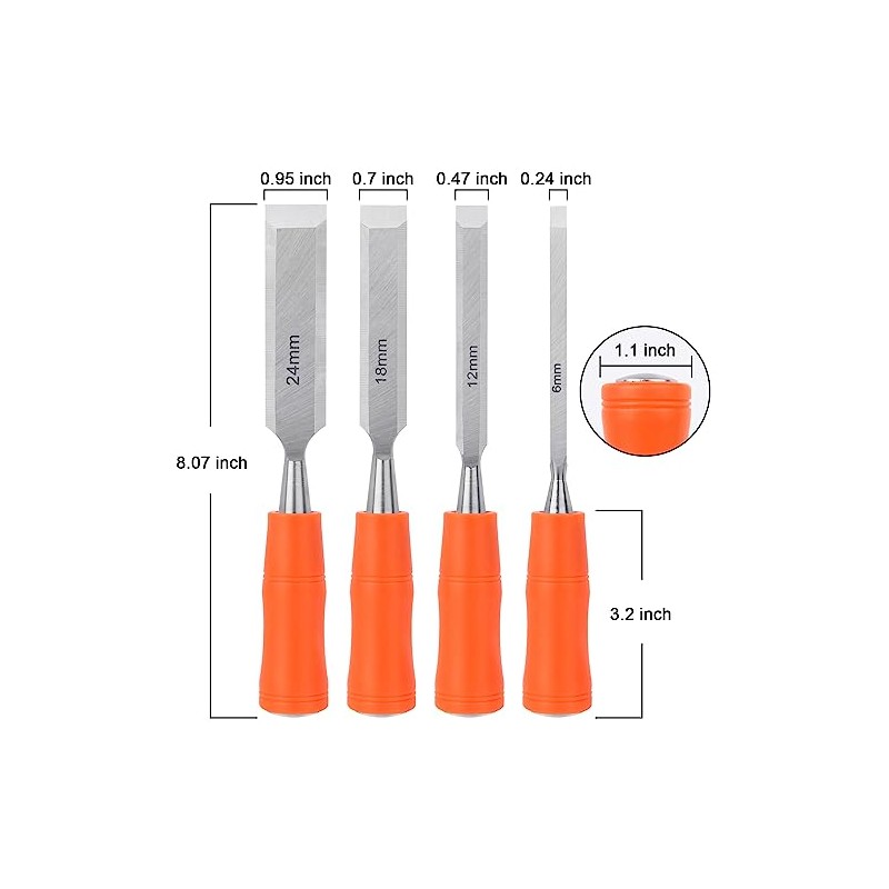 4 Piece Wood Chisel Sets Woodworking Tools Set, Wood Chisels