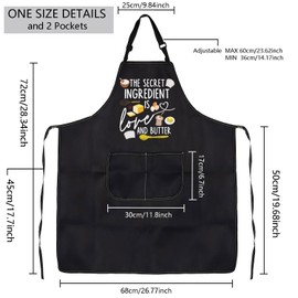 MBMSO Baking Apron the Secret Ingredient is Always Love Apron Baker Gifts Baking Cooking Gifts for Bake Lover Kitchen Apron, Butter Apron-b, Standard