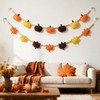 2 Pack Fall Wood Bead Garland Felt Pumpkin Maple Leaf