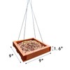 Wooden Hanging Bird Feeder/Heavy-Duty Large Capacity Outdoor Bird Feeder/Drainable Design/Attracts