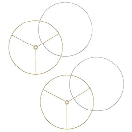 Aspen Creative 20101-12, Metal DIY Drum Lamp Shade Strong Ring, US Style Spider that Connects to Lamp Harp, Top Ring-Brass Plated/Bottom Ring-Galvanized, 2 Set / 8" Diameter Ring