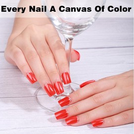 YiMistnnts Semi Cured Gel Nail Strips Salon-Quality Gel Nail Stickers Long Lasting Semi-Cured Nail Wraps for Women Works with UV LED Lamps (Passionate)