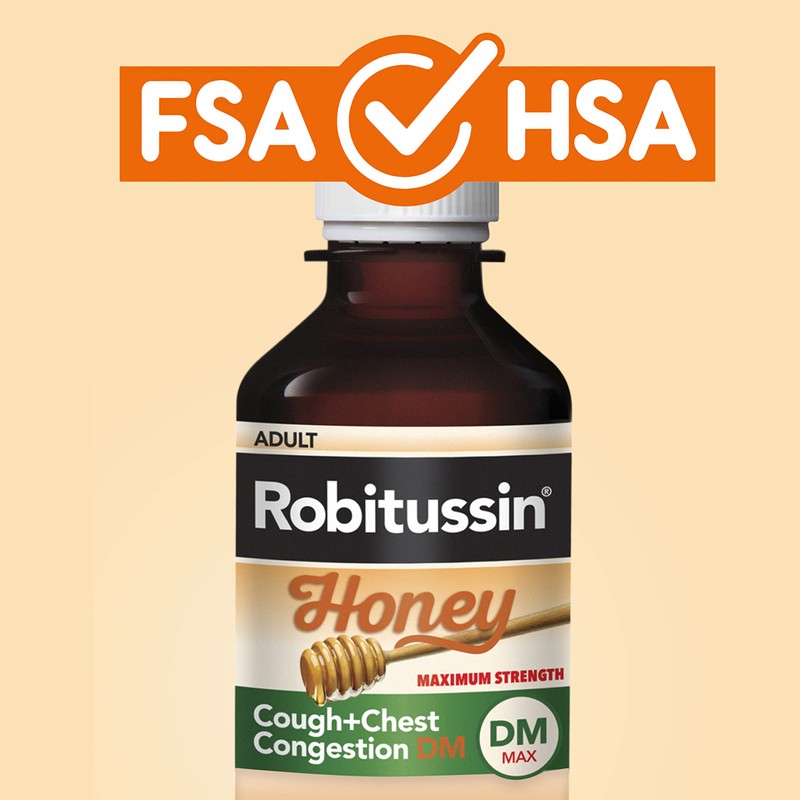 Robitussin Honey DM Max Cough Plus Chest Congestion, Adult Formula