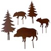 Storm's Gartenzaubereien Garden Stake Wild Boar Figures with Fir Trees