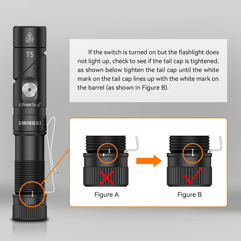 SMINGXI T5 1400 Lumens Rechargeable LED Flashlight, 90 Degree Adjustable