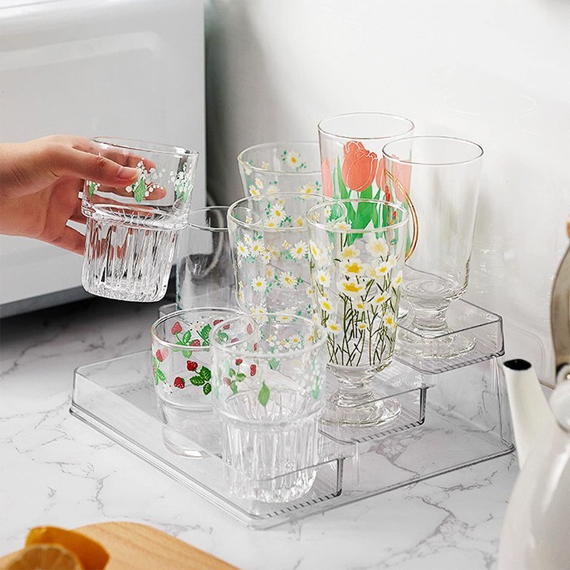 Zilphoba 2pcs Acrylic Spice Rack, No Assembly Clear 3 Tier