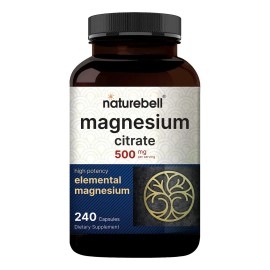Naturebell Citrato De Magnesio 500 Mg 240 Capsulas Escubre El Poder Del Equilibrio Natural Con Citrato De Magnesio. Si Estás Buscando Una Manera Suave Pero Efectiva De Apoyar Tu Bienestar General.