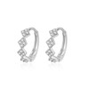 Women's Zircon 925 Silver Earrings, Hypoallergenic Hoop Earrings, Small Size,