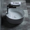 STARBATH PLUS - Glossy White Ceramic Round Sink - 15.8"x15.8"x5.9"