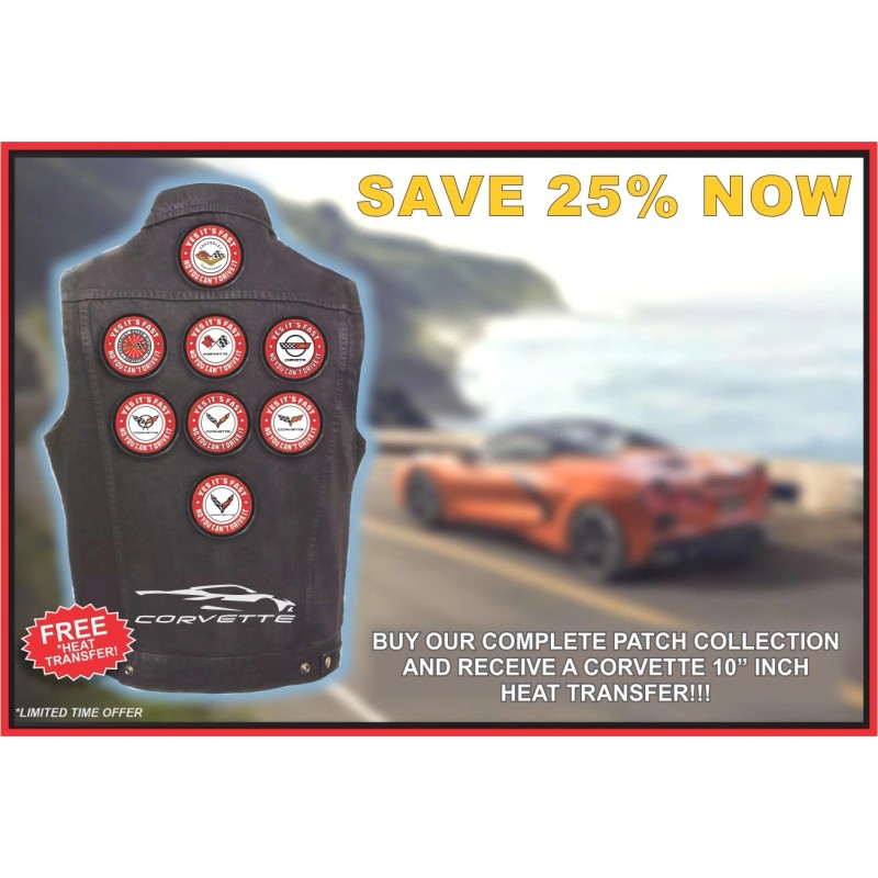 Corvette Emblem Iron-On Patches - All Model Collection - C7