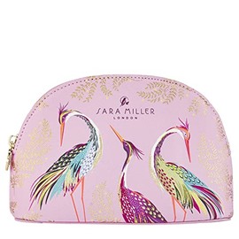 Sara Miller Haveli Garden Small Pink Cosmetic Wash Hand Bag | Toiletries & Beauty Essentials | Vegan Leather | Printed | Travel Gift
