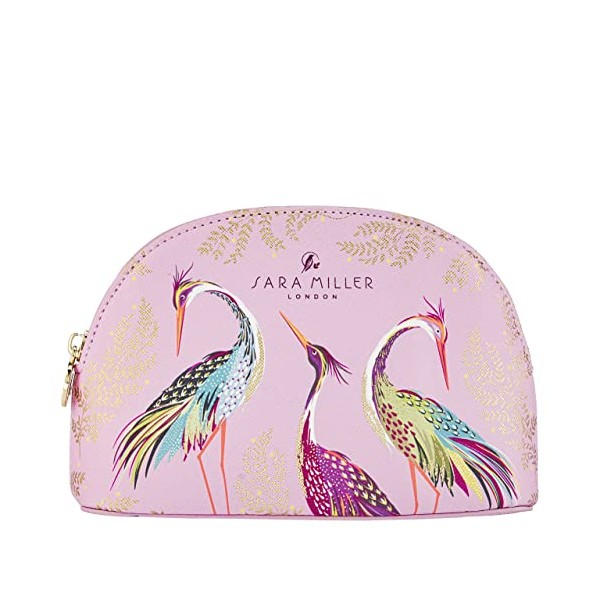 Sara Miller Haveli Garden Small Pink Cosmetic Wash Hand Bag | Toiletries & Beauty Essentials | Vegan Leather | Printed | Travel Gift