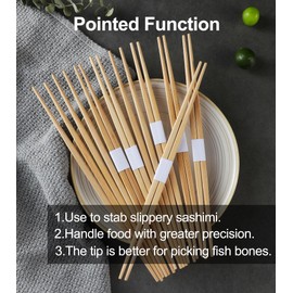 LOROTOCO 500 Pairs Disposable Bamboo Chopsticks Bulk 9.45in Japanese Sushi Restaurant Separated Pointed Chop Sticks