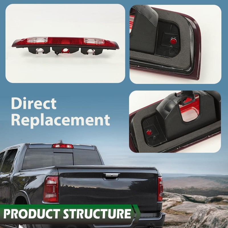 LQI Third 3rd Brake Light Clear & Red Compatible with