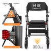 Walkers for Seniors with Seat, 8" Big Wheels Folding Adult
