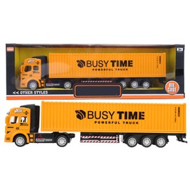 1: 48 Alloy Container Truck Model Toy Highly Simulation Children Car Toys VehicleYellow Container Truck Model