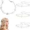 4 Pack Pearl Rhinestone Floral Headband for Wedding