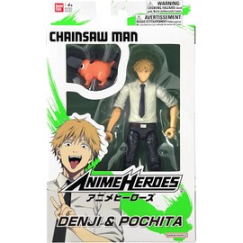 Anime Heroes Bandai Denji and Pochita Action Figure | 17cm Articulated Denji and Pochita Anime Figure With Accessories Based On Chainsaw Man Anime | Chainsaw Man Action Figures Make Great Anime Gifts