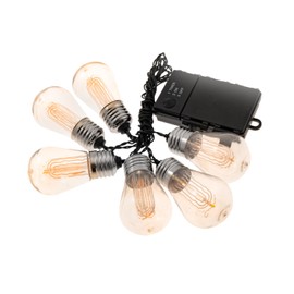 LitezAll LED Edison Bulb String Lights, Battery Operated Outdoor String Lights with Built-in Timer, Warm Glow Vintage Patio Lights for Indoor/Outdoor Decor & Gifting – 6-Pack (Batteries Not Included)