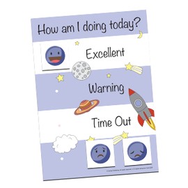 In To Space Positive Behaviour Warning Chart for Toddler, Kids, ADHD, Autism by Cerise Publishing