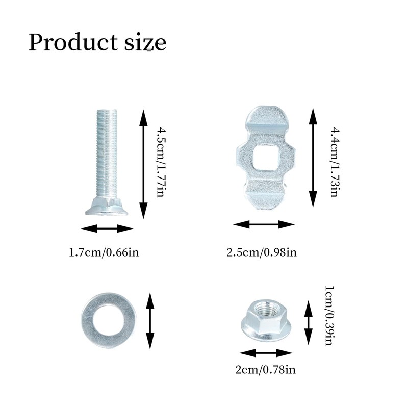 4 Piece Screw Fitting Set for Airline Rail, 20 mm,