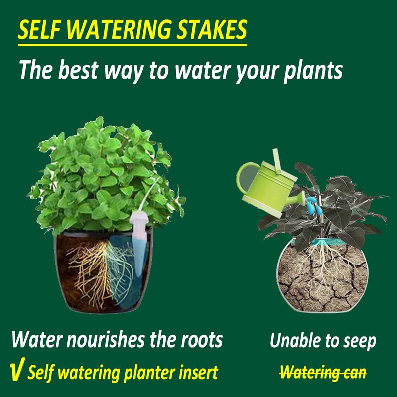 Plant Watering Stakes, Self Watering Planter Insert with Valve Switch