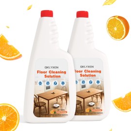 QKLYXEN Sweet Orange Scent Floor Cleaner, 2 * 16.23 fl oz, Compatible with All Roborock Robot Mops (S7, S8, Qrevo, Q7, Q8 Series), Deep Cleans Multiple Hard Floor Types, Leaves Streak-Free Shine
