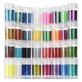 Teenitor Purpurina Fina, 32 Tarros De 0.28 Oz Cada Juego De