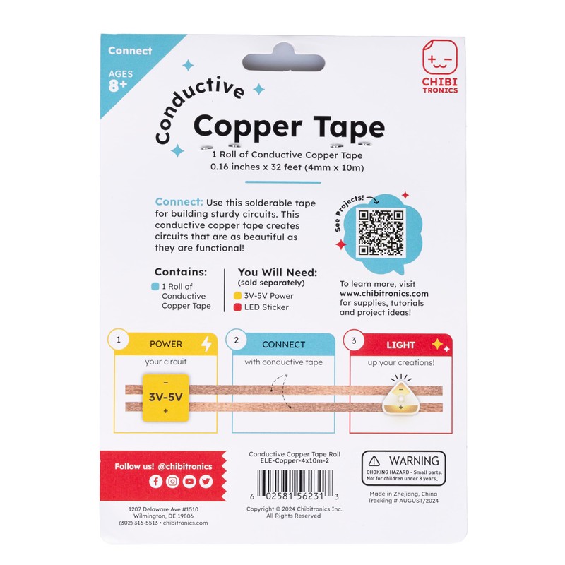 Chibitronics Copper Tape Spool - 4mm Wide - 32 feet