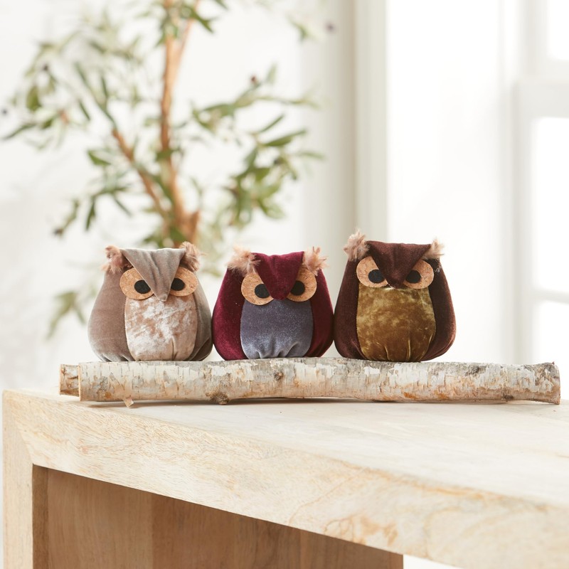 Whimsical velvet owls, create your own set choose from 8