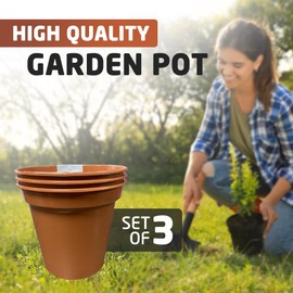 ACCURATE Garden Pot (Set of 3) Ideal for cultivation of cuttings or pricking out-Terracotta COLOUR- Size (6INCH/15CM) (1)