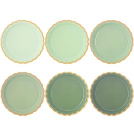 JASSEWRLY 96 Pcs Sage Green Scalloped Party Paper Plates Disposable, 9" Cute Sage Green Dinner Baby Bridal Shower Dessert Birthday Paper Plate for Baby Shower Wedding Party Supplies