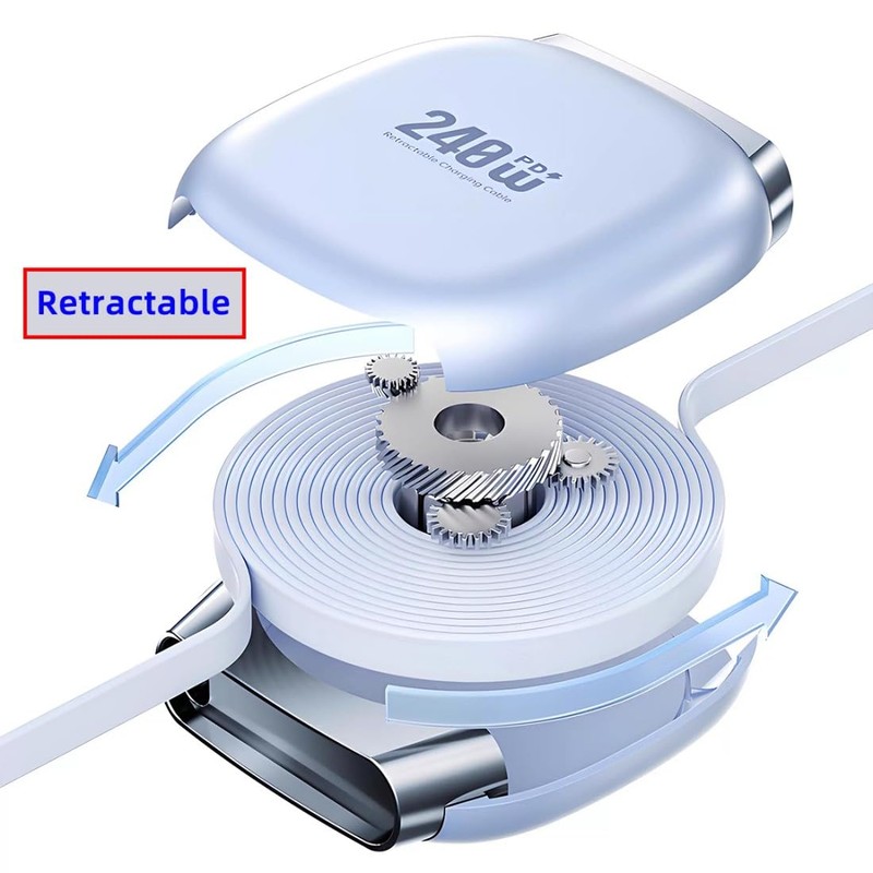 chenyang USB C Retractable Charging Cable, 4 Fixed Lengths USB