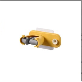 2in1 Bathroom Mop Bracket Wall-Mount Sticker Easy-Install Strong Burden Side Hook Duster Cloth Supporter housewares Nail-Free (Yellow)