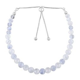 Natural Moonstone Gemstone Beads Bolo Bracelet, Adjustable Slider Chain, Energy Stones, Chakra Healing Crystals, Silver Plated, Gift for Women, Birthstone, Gemstones Jewelry,10 inch