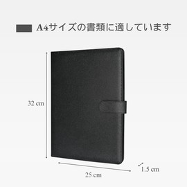 Binder A4 Clipboard Folder, Bi-Fold PU Conference Pad Clip File, Desk Pad Signature Folder, A4 Document Folder, For Contract Signs, Office Supplies, Office Supplies (Black)