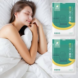 YOUNGTIME Disposable Bed Sheets for Travel,Disposable Portable Bedding Set with 2 Bed Sheet 2 Quilt Cover and 4 Pillowcase for Hotel & Trips,2 Pack