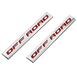 2X Off Road Badge Nameplate Chrome Finish Metal Fender Sticker Fit for Car SUV Auto Truck (Chrome Red)