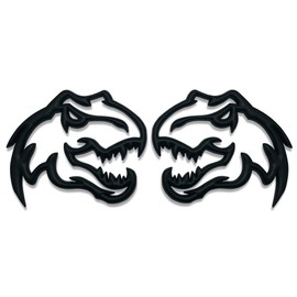 Zhizhong Dinosaur Emblem Fits for Dodge RAM TRX 1500 2500 3500 Charger Challenger ~Stick it Anywhere (A Pair, Black)